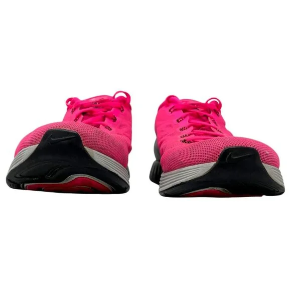 Nike Womens 11 Lunarlon Running Shoes Hot Pink Breathable Mesh Athletic Sneakers - Picture 10 of 16